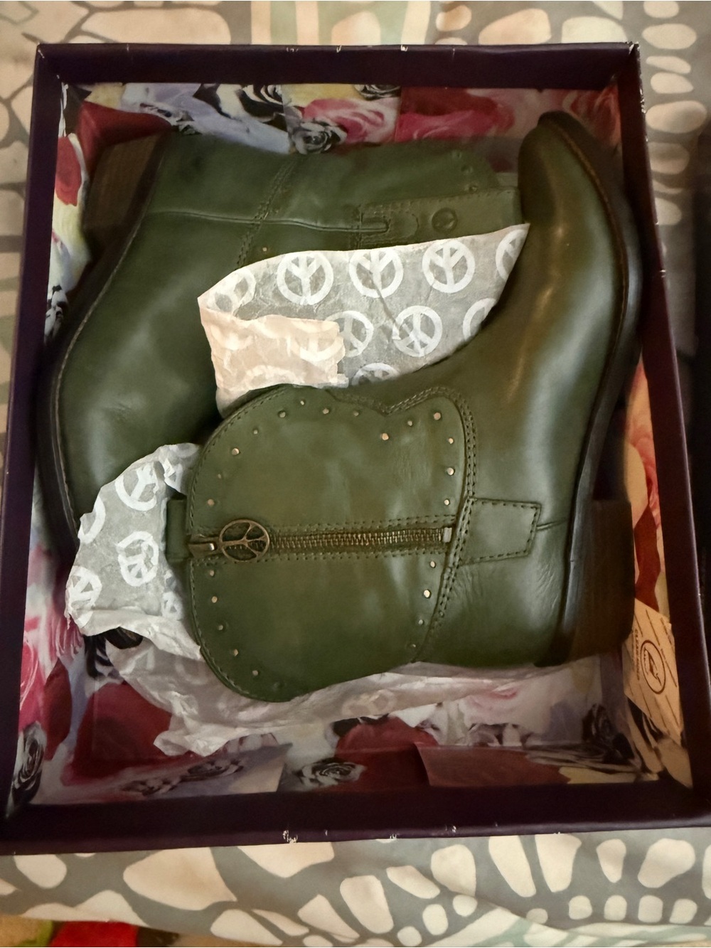 Lucky Brand Olive Green Ankle Booties